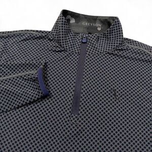 Greyson x Vaquero Club Gray & Black 1/4 Zip Golf Performance Pullover Mens M